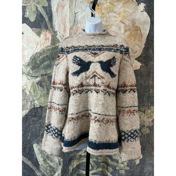 New Anthropologie Pilcro Long-Sleeve Mock-Neck Bird Jumper Size M - Picture 7 of 13